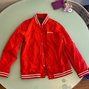 Primitive Medium Red, White and Gray Varsity Jacket